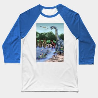 Prehistoric Watering Hole Baseball T-Shirt